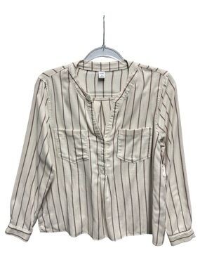 Old Navy Rayon Viscose Knit Chambray Herringbone Pinstripe Poplin Preppy Shirt